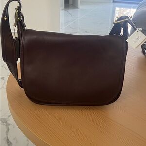 NWT! Coach Patricias Legacy Vintage Dark Brown Leather Shoulder Bag.